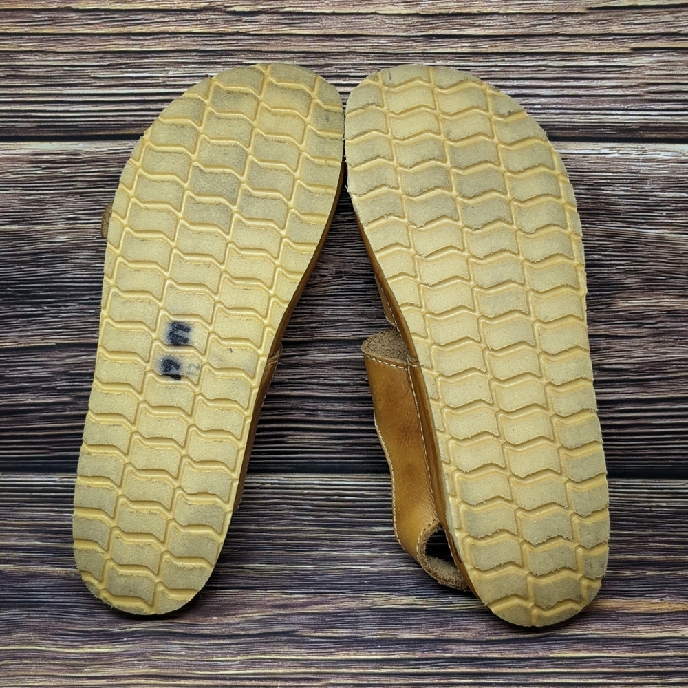 Cougar Clapton Leather Cognac Buckle Sandals sz 12 - Picture 2 of 8